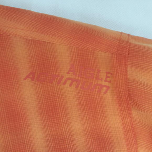 Men's XXL Vibrant Orange Checks Button Shirt - Picture 4 of 5